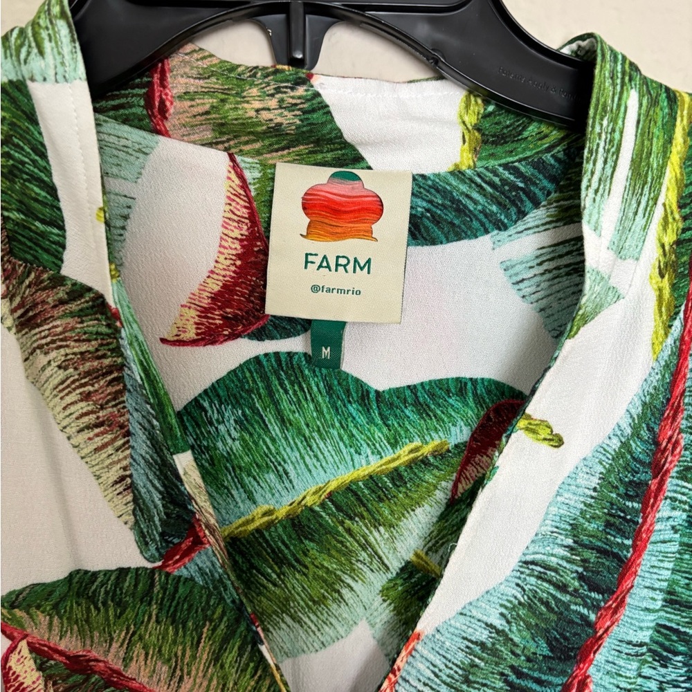 FARM Rio Tropical Print Long Sleeve Sundress Resort Wear - Picture 2 of 4